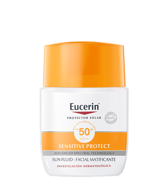Sun Fluid Sensitive Protect Matificante Fps 50 Protector Solar Para El Rostro Con Acabado Mate Eucerin